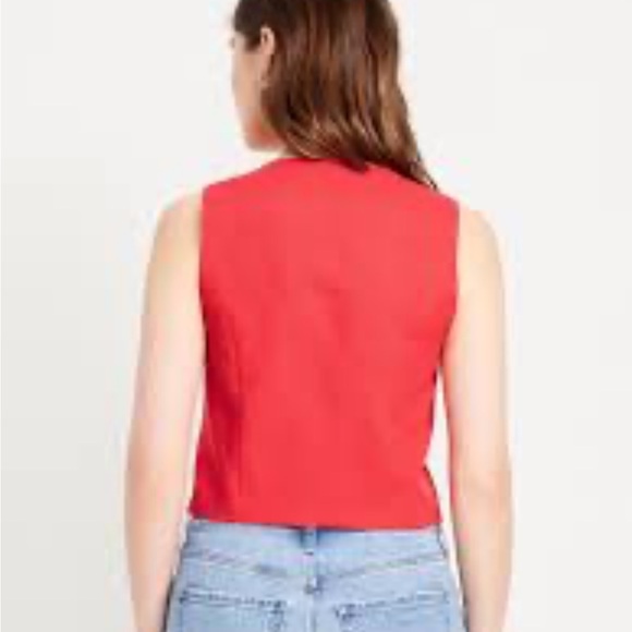 Old navy red linen vest - Picture 2 of 6